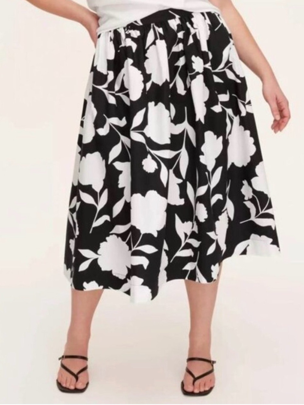 NWT Kate Spade x Target Black & White Floral Midi Skirt